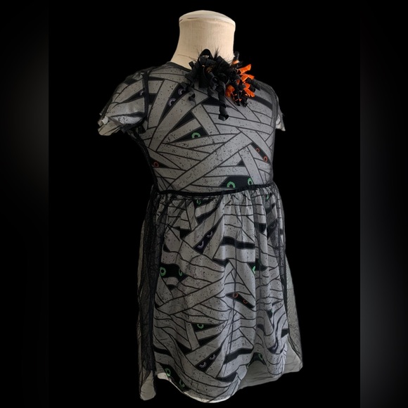 Cat & Jack Halloween season spooky mummy dress, girls’ 6/6X,‎ new with tags - Picture 2 of 14